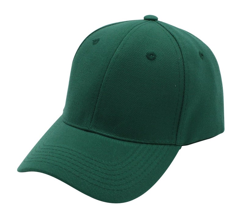 Top Level Baseball Cap Hat Men Women - Classic Adjustable Plain Blank, DGN Dark Green - Image 1